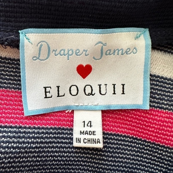 Draper James x Eloquii Ottoman Stripe Dress 14 - Picture 3 of 12